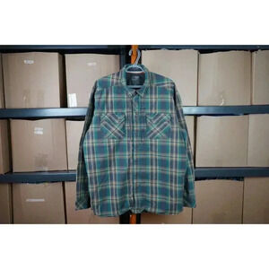 Flannel Shirt 5.11 Tactical Men's Large Green Brown #494
